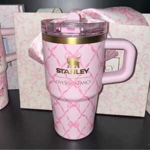 LoveShackFancy X Stanley pink baby bow coquette flip straw Stanley quencher